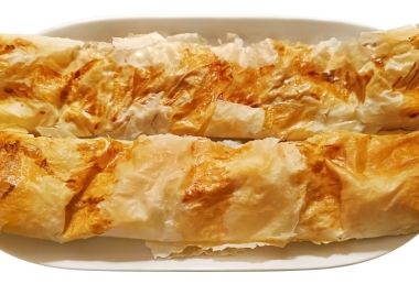 Peach Fillo Strudel with Goat Cheese Cream