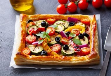 Vegetarian Puff Pastry Pizza